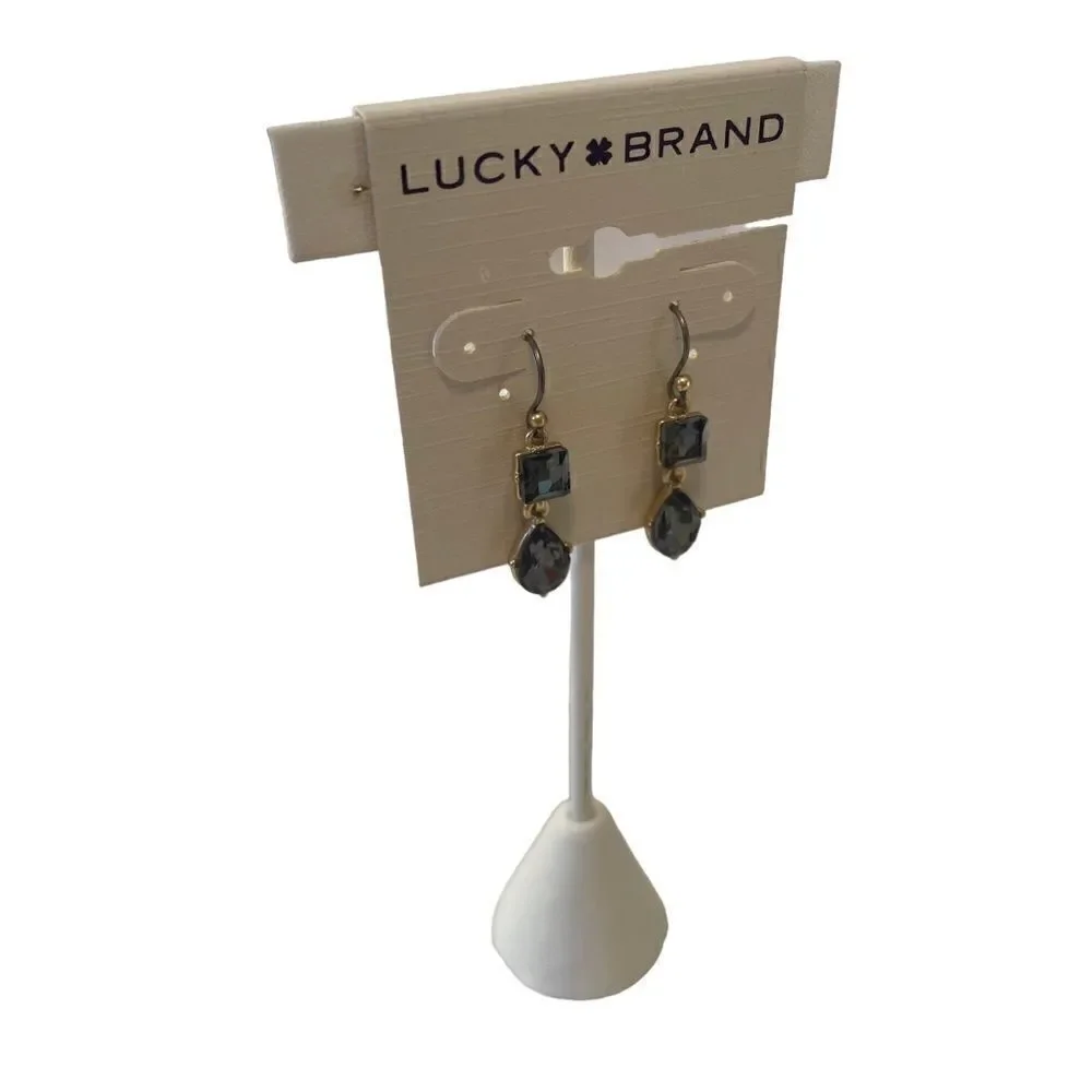 Smokey Set Stone Drop Earrings